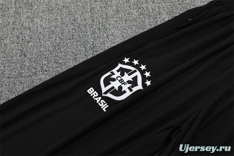 Player Version 25/26 Brazil Orange Half Zipper Jacket+Long Pants