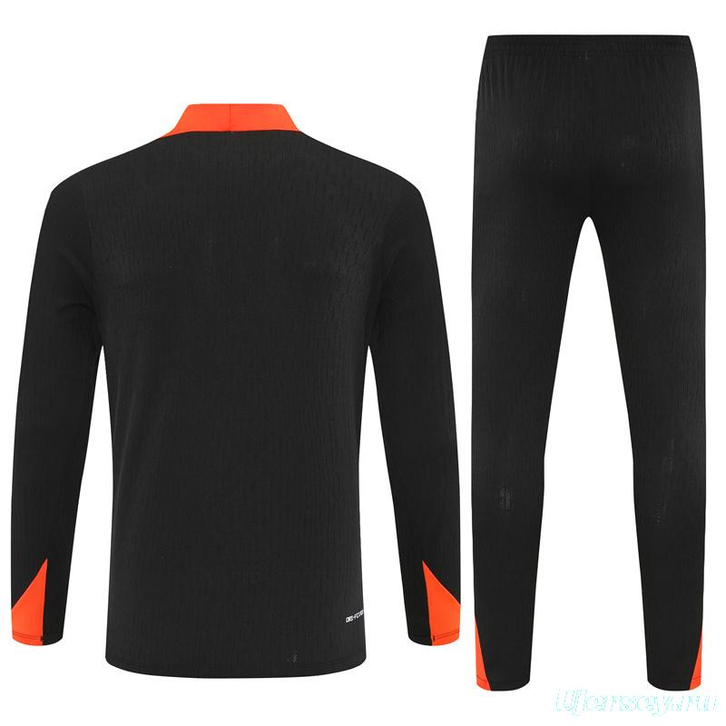 Player Version 25/26 Brazil Black Half Zipper Jacket+Long Pants