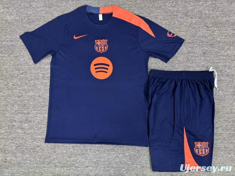 25/26 Kids Barcelona Royal Blue T90 Short Sleeve Jersey+Shorts