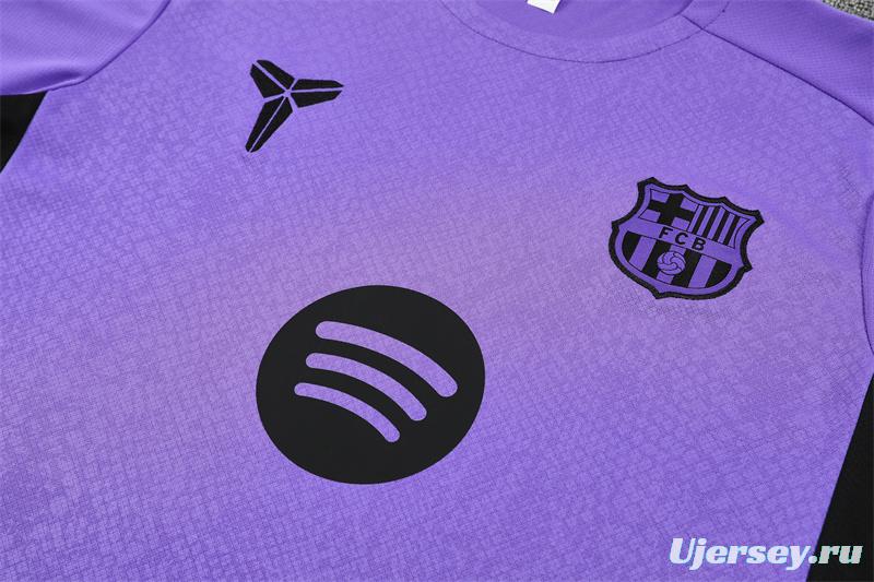 25/26 Barcelona Purple Joint Edition with XS Short Sleeve+Soccer Shorts