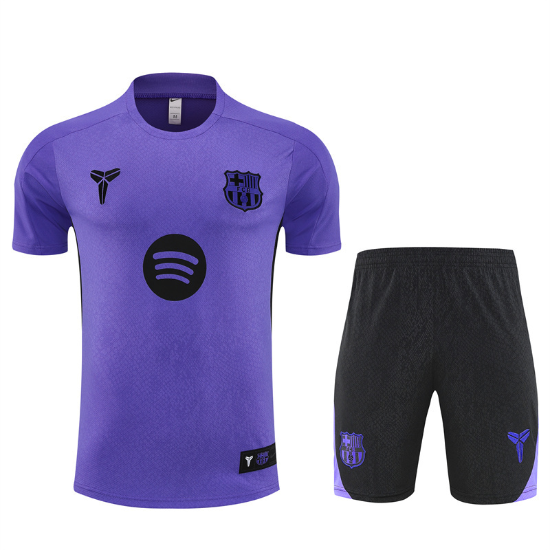 25/26 Barcelona Purple Joint Edition with XS Short Sleeve+Soccer Shorts