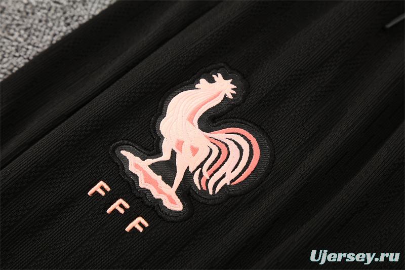 Player Version 25/26 France Black Half Zipper Jacket+Long Pants