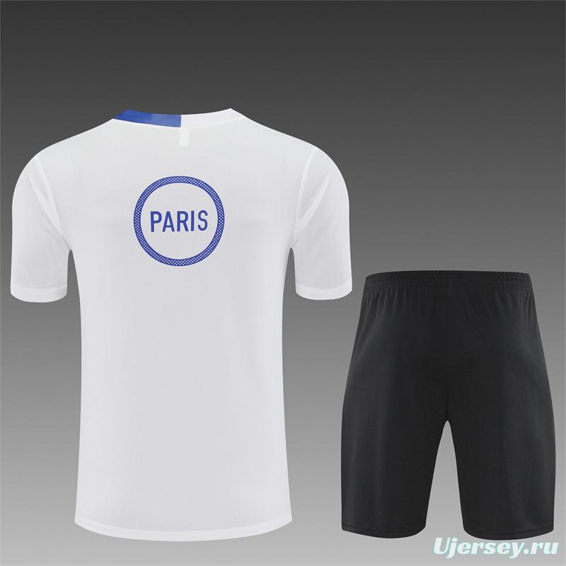 25/26 PSG White T90 with XS Short Sleeve+Soccer Shorts