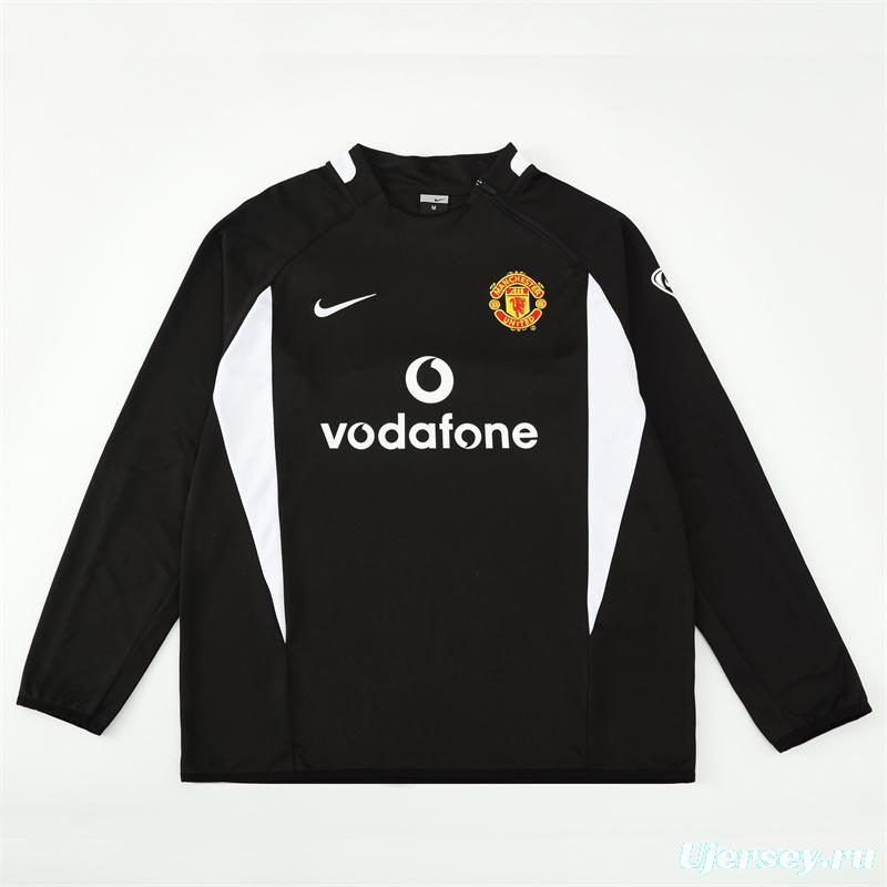 Retro 02/03 Manchester United Black Half Zipper Jacket
