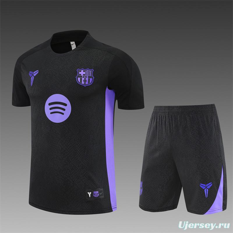 25/26 Barcelona Black Joint Edition with XS Short Sleeve+Soccer Shorts