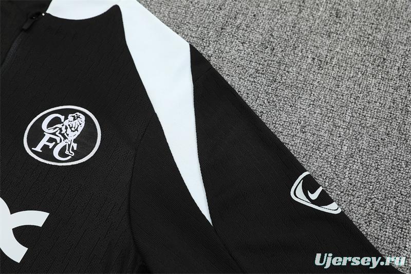 Player Version 25/26 Chelsea Black T90 Half Zipper Jacket+Long Pants