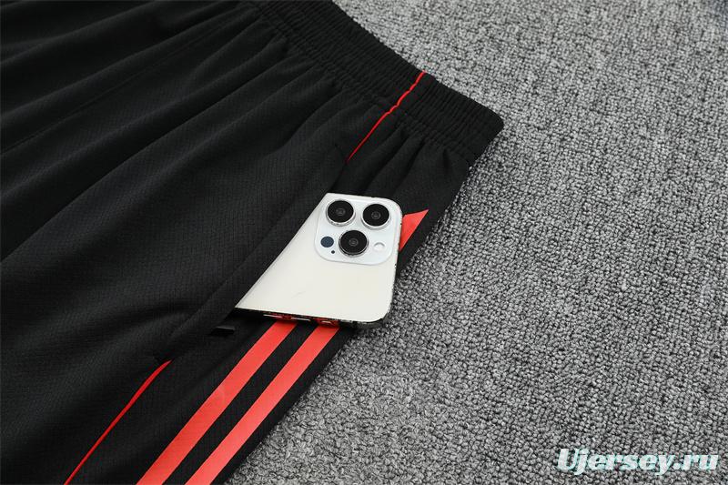 25/26 Manchester United Red Black Camouflage Short Sleeve Jersey+Shorts with XS