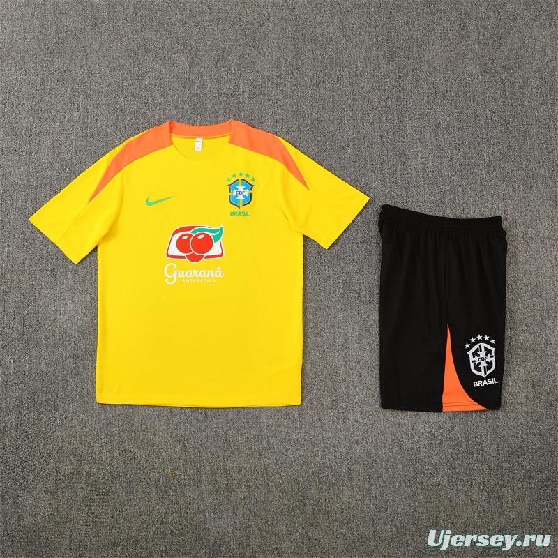 25/26 Brazil Yellow with XS Short Sleeve+Soccer Shorts