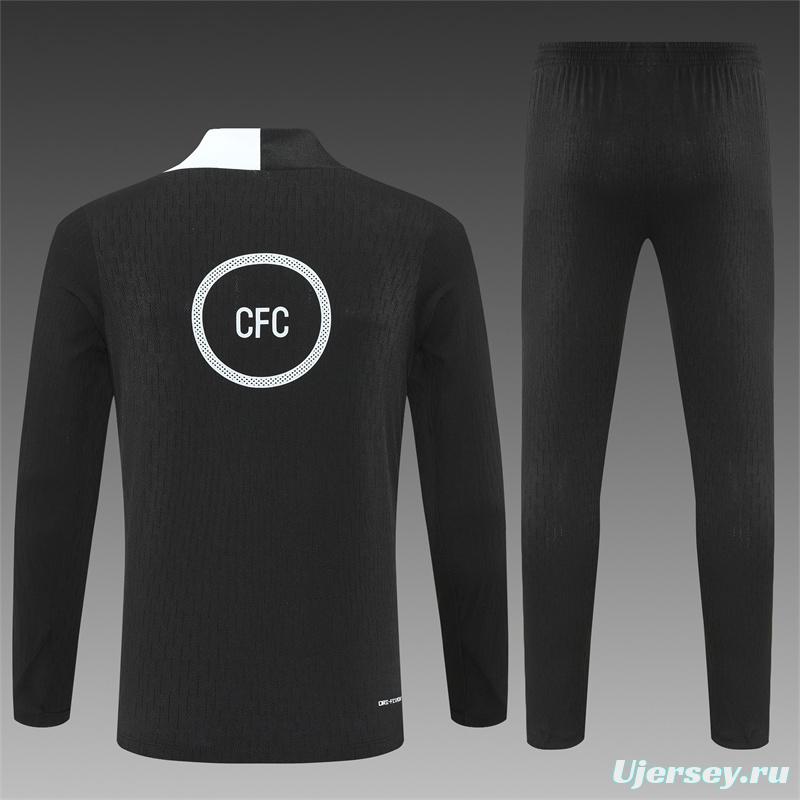 Player Version 25/26 Chelsea Black T90 Half Zipper Jacket+Long Pants