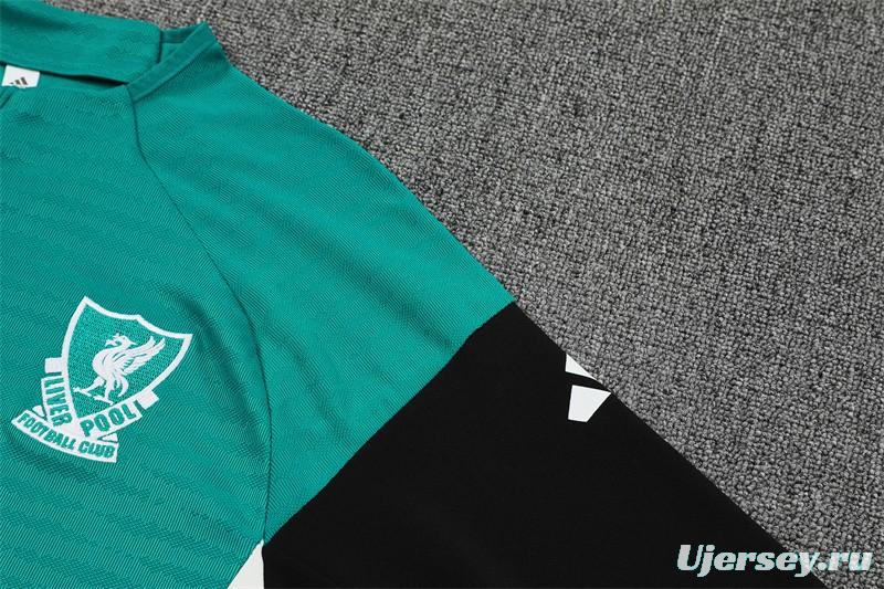 Player Version 25/26 Liverpool Green AD on Both Sleeves Half Zipper Jacket+Long Pants