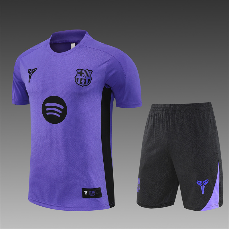 25/26 Barcelona Purple Joint Edition with XS Short Sleeve+Soccer Shorts
