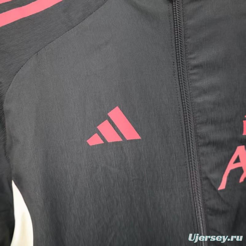 25/26 Liverpool Black Windbreaker (with Inner Lining)