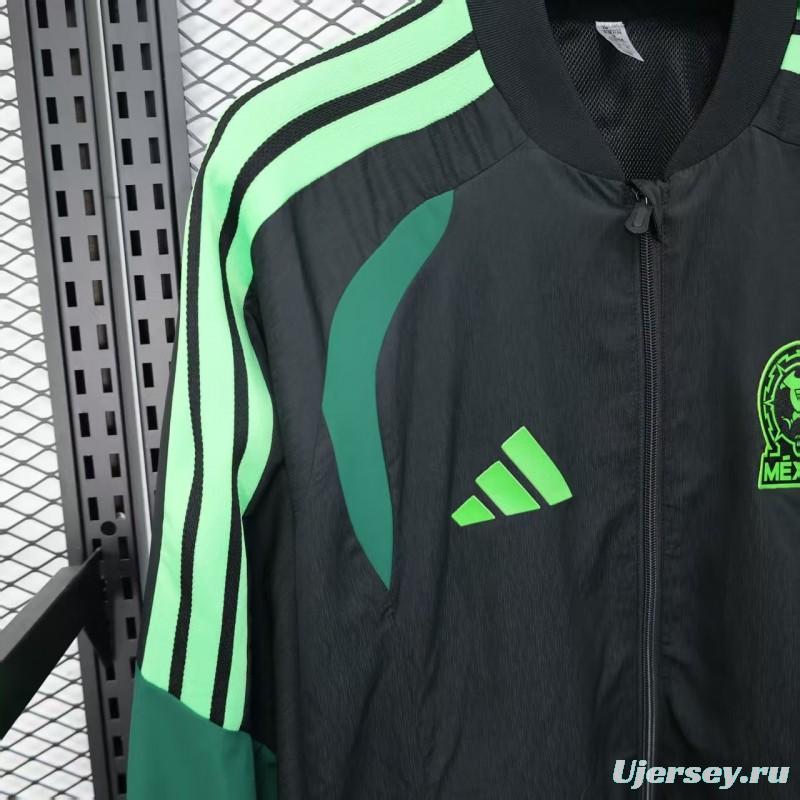 Player Version 2025 Mexico Black/Green Windbreaker (with Inner Lining)