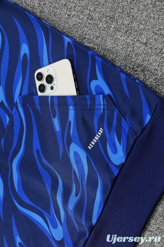 25/26 Real Madrid Blue Hoodie +Long Pants