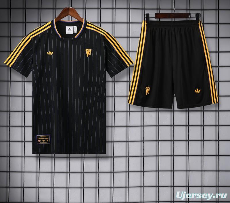 25/26 Manchester United Wine Short Sleeve Jersey+Shorts