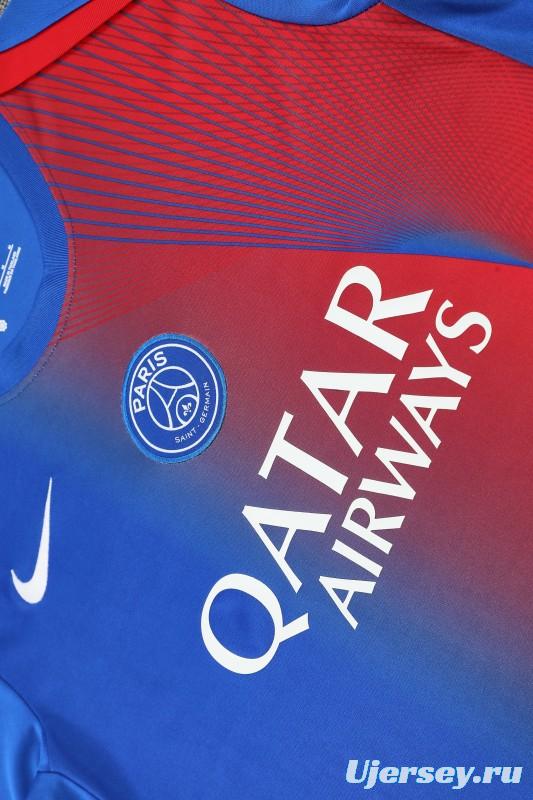 25/26 PSG Red/Blue Short Sleeve Jersey+Shorts