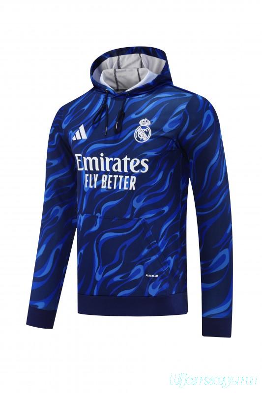25/26 Real Madrid Blue Hoodie +Long Pants