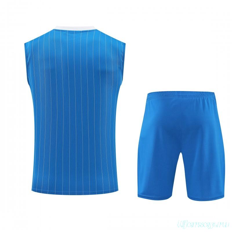 25/26 Real Madrid Adidas Original Blue Vest Jersey+Shorts