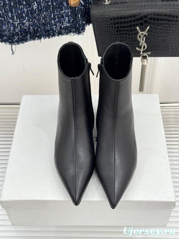 Khaite Retro Pointed Toe Height Increasing Ankle Boots - KFY00390