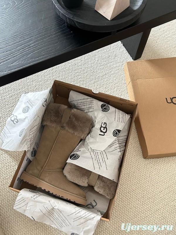 UGG 2025/SS High Boot Snow Boots with Faux Fur Collar - AS00370