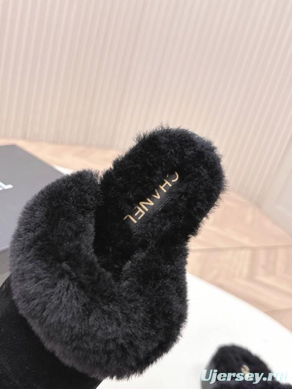 Chanel 2025/SS Fall Winter New Fur Slippers Half-Drag - KFY00310