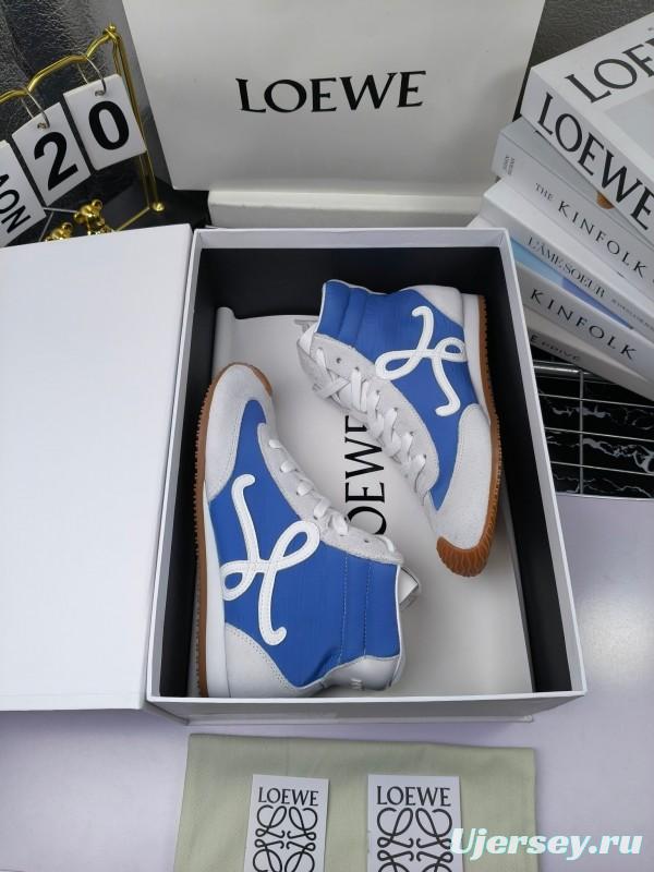 LOEWE High-Top German Training Sneakers Retro Fashion Casual White Shoes - LY00330