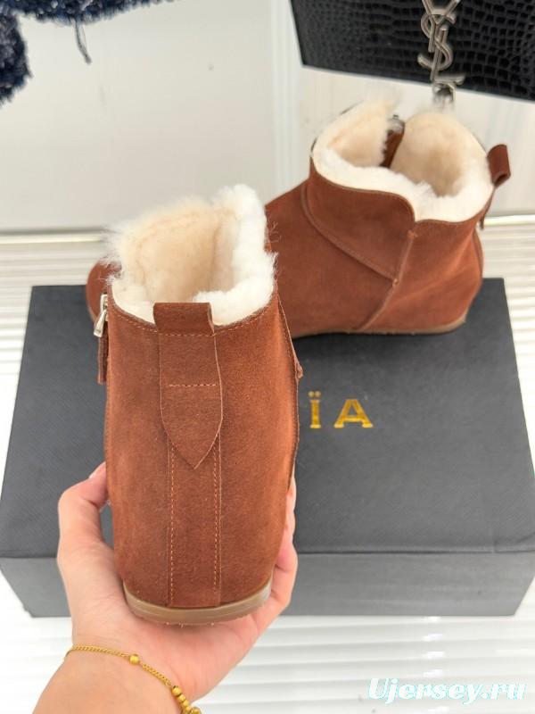 ALAIA Minimalist Side Zipper Retro Snow Boots - KFY00320