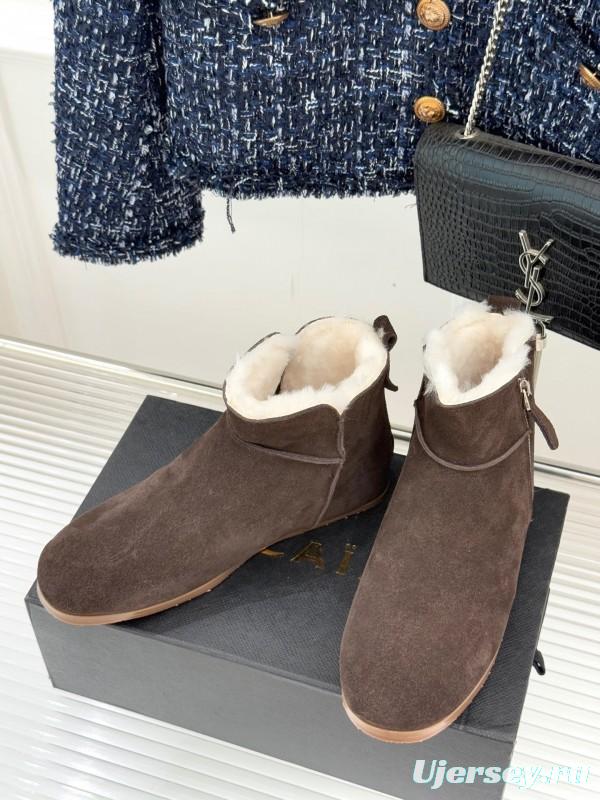 ALAIA Minimalist Side Zipper Retro Snow Boots - KFY00320