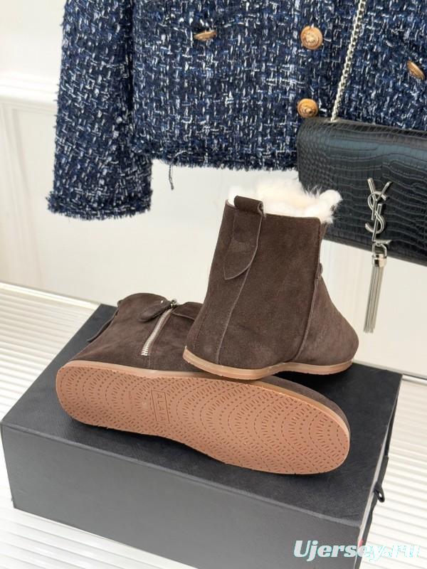 ALAIA Minimalist Side Zipper Retro Snow Boots - KFY00320