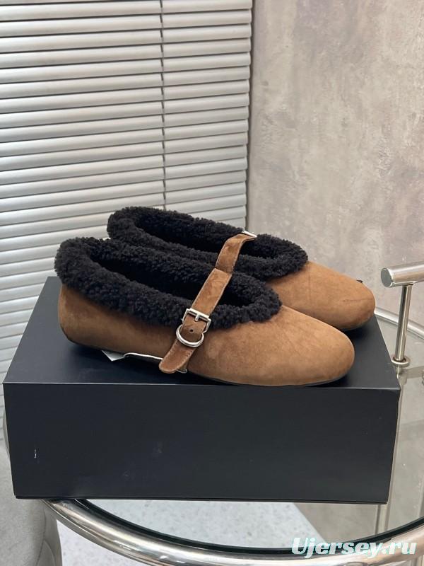 Alaia Fall/Winter 2025 Wool Mary Jane Ballet Flats - KFY00310