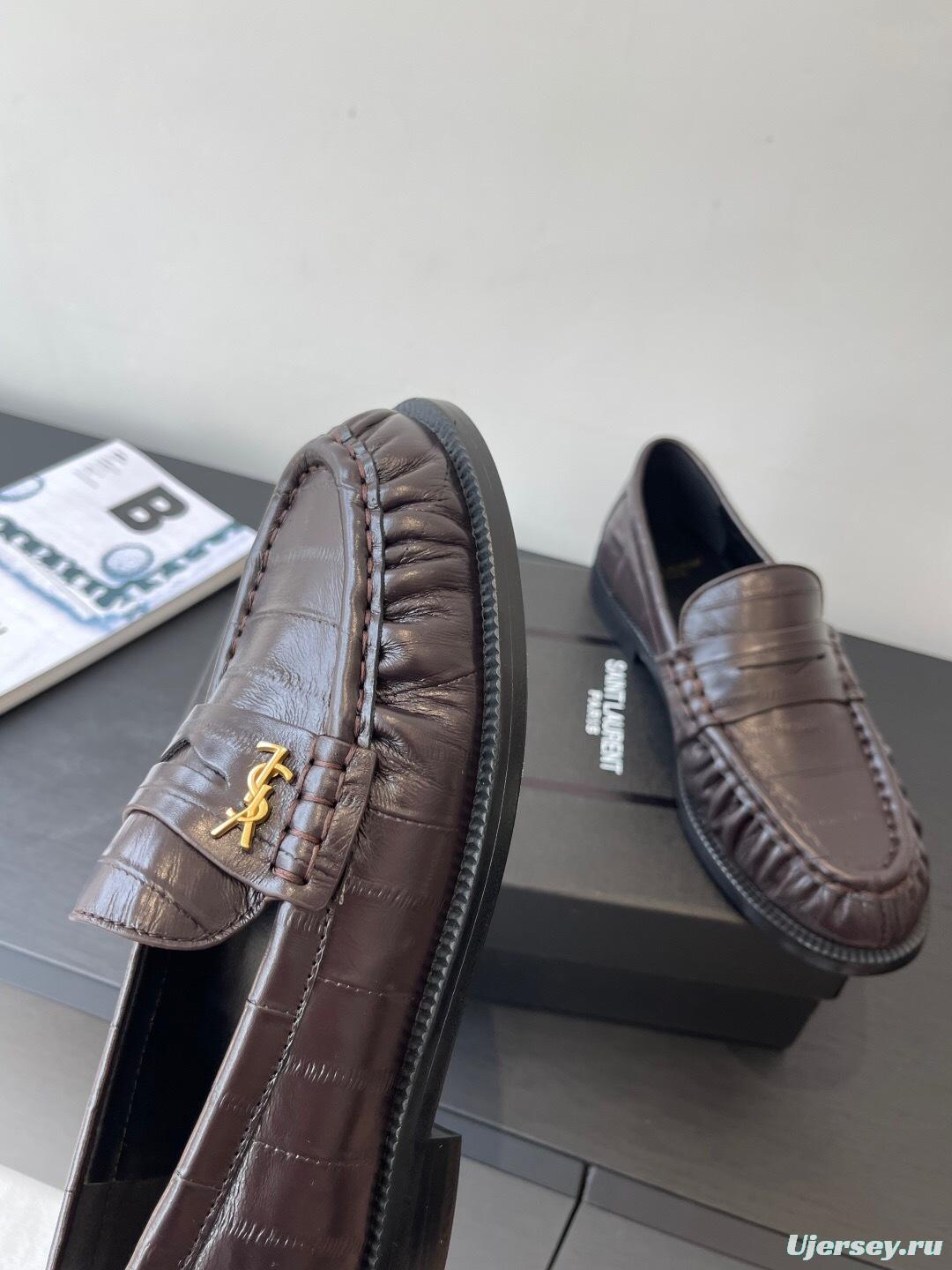 Saint Laurent Classic Loafer Leather Shoes - KFY00350