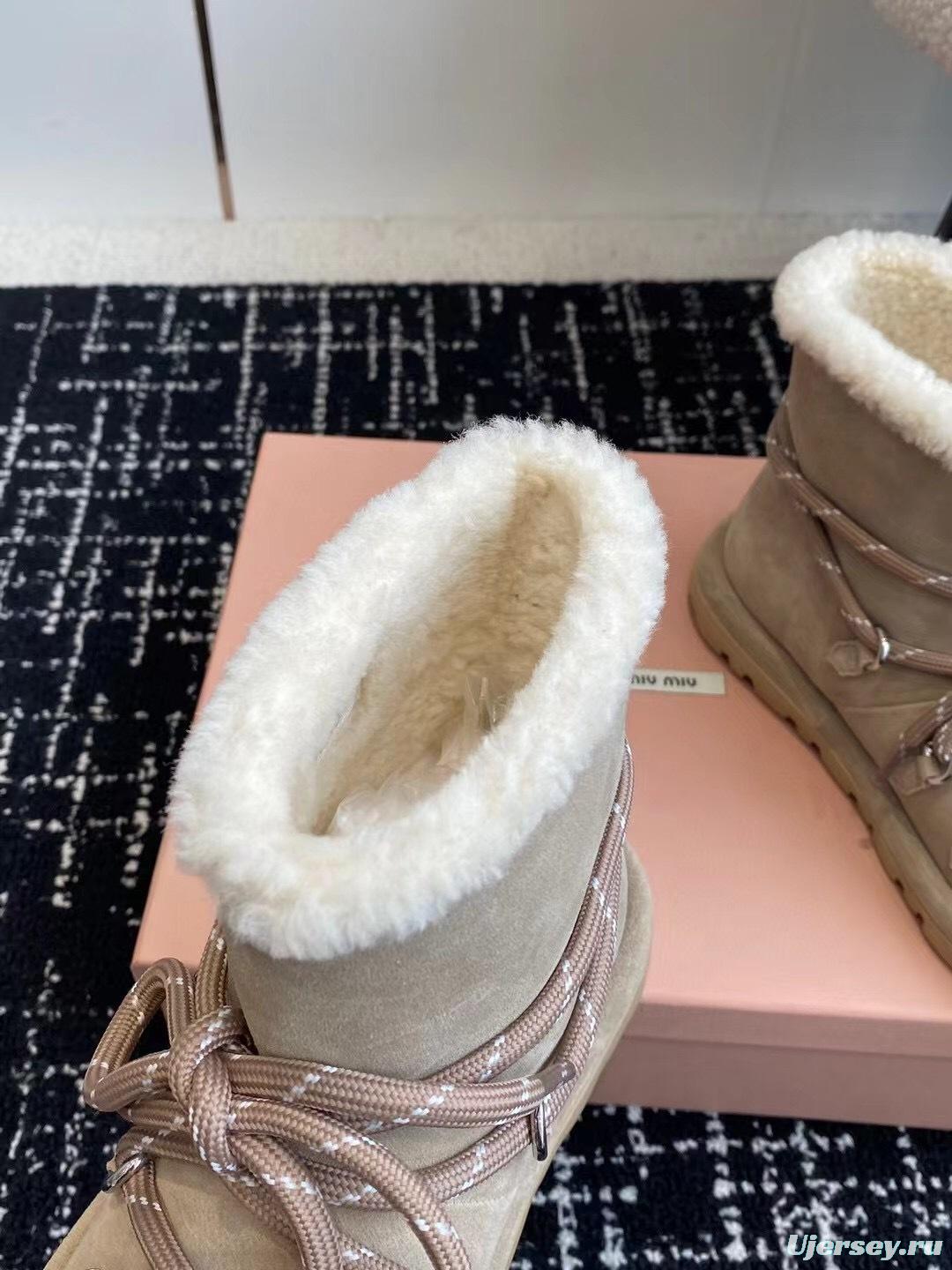 Miu Miu 2025/SS Lace-Up Snow Boots - AS00310