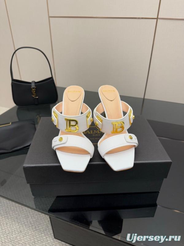 Balmain 2025 SS Metal Heel High Heel Sandals - KFY00320