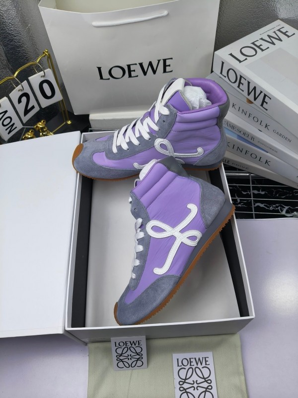LOEWE High-Top German Training Sneakers Retro Casual White Shoes - LY00330
