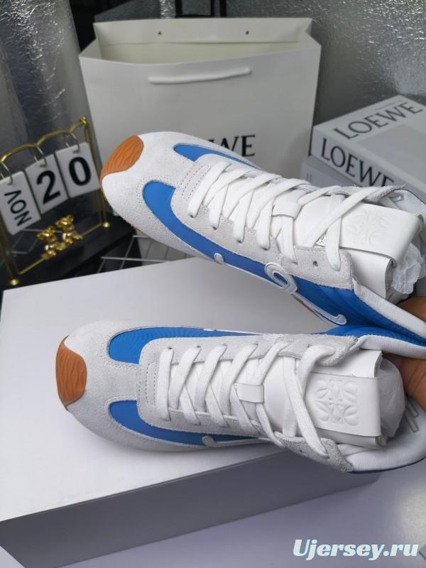 LOEWE High-Top German Training Sneakers Retro Fashion Casual White Shoes - LY00330