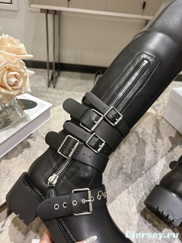 Dior 2025/SS Punk Style Strap Ankle Boots - KFY00500