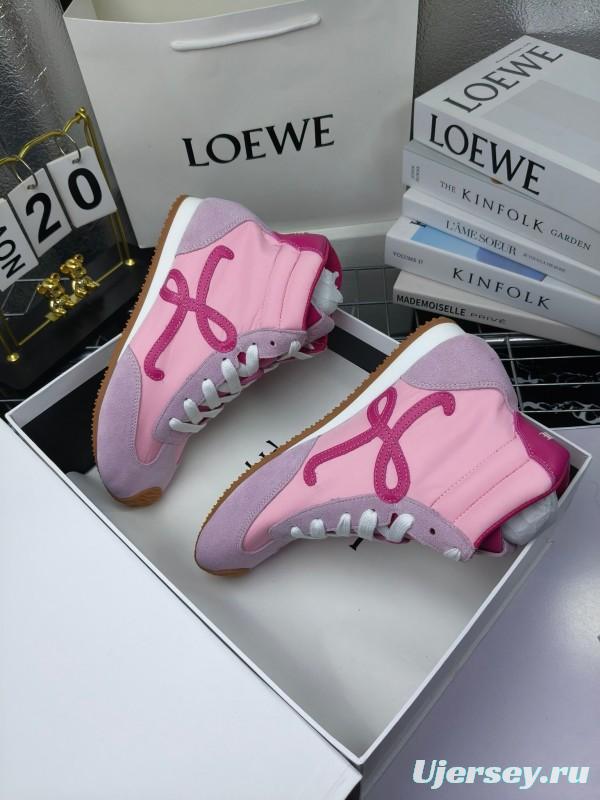 LOEWE High-Top German Training Sneakers Retro Fashion Casual White Shoes - LY00330