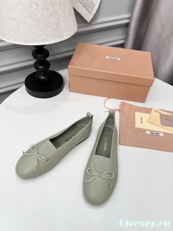Miu Miu Ballet Flats Bow Mary Jane Shoes - LY00260