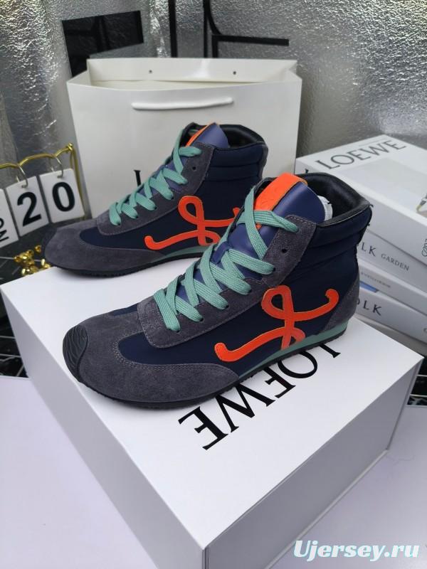 LOEWE High-Top German Training Sneakers Retro Fashion Casual White Shoes - LY00330