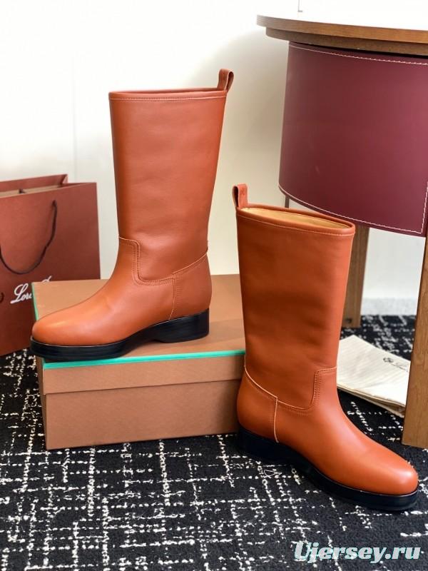 Brunello Cucinelli Classic Spring BC Calfskin High Top Thick Sole Riding Boots Long Boots - KFY00450