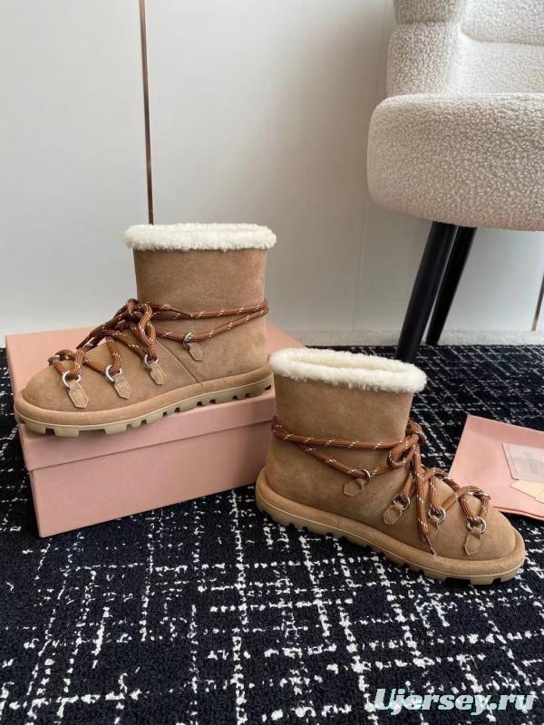 Miu Miu 2025 SS Lace-Up Snow Boots - AS00310