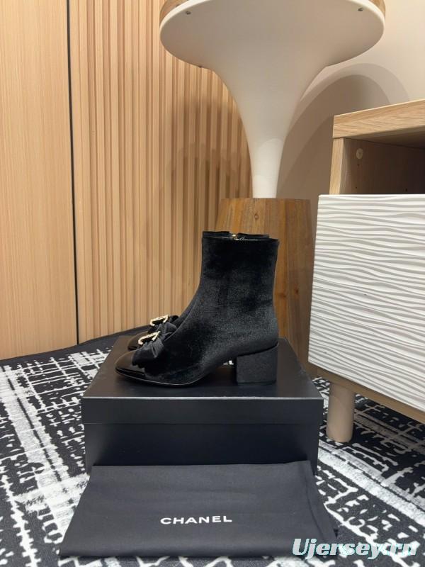 Chanel 2025/SS Bow CC Crystal Buckle Ankle Boots - LY00340/LY00350