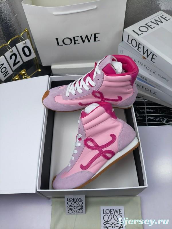 LOEWE High-Top German Training Sneakers Retro Fashion Casual White Shoes - LY00330