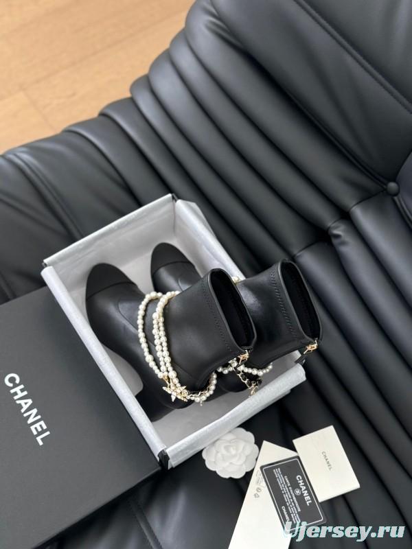 Chanel Pearl Collection Mary Jane Short Boots - LY00360