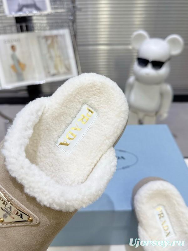 Prada Spring/Summer 2025 Popular Early Spring Fur Slippers - KFY00280