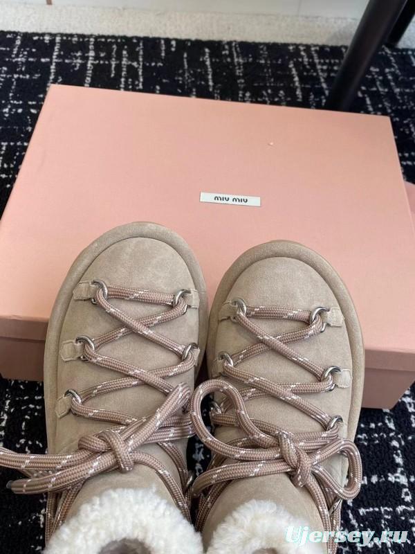 Miu Miu 2025/SS Lace-Up Snow Boots - AS00310