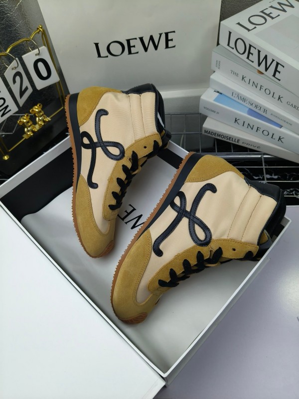 LOEWE High-Top German Training Sneakers Retro Fashion Casual White Shoes - LY00330
