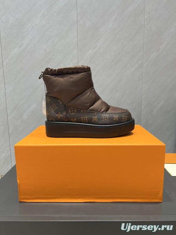 Louis Vuitton Winter Snow Boots Round Toe Thick Sole - KFY00310