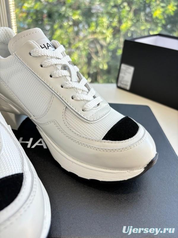 Chanel 2025 SS New Arrival High-Heel Two-Tone Casual Sneakers - KFY00320