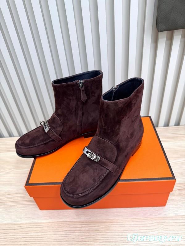 Hermes Kelly Buckle Ankle Boots - LY00390